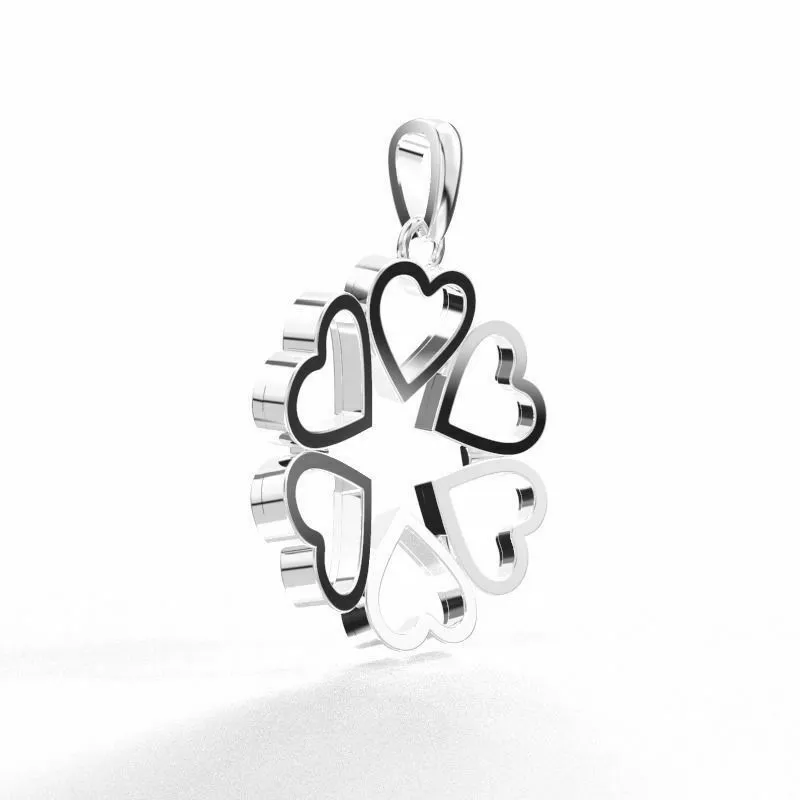 18k Solid White Gold Ladies Jewelry Elegant Infinity Heart Pendant CGP23W