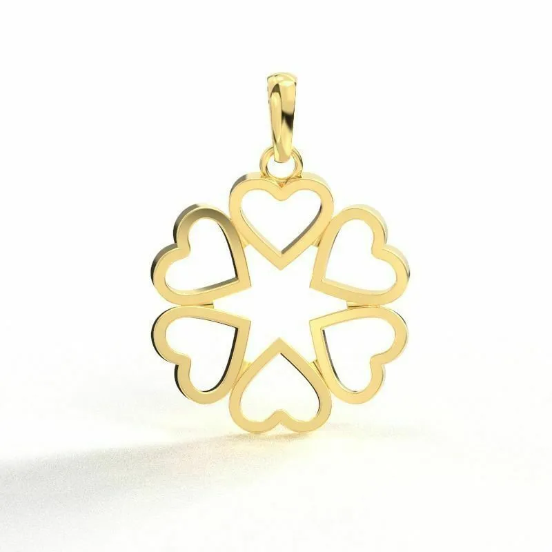 22k Solid Yellow Gold Ladies Jewelry Elegant Infinity Heart Pendant CGP23