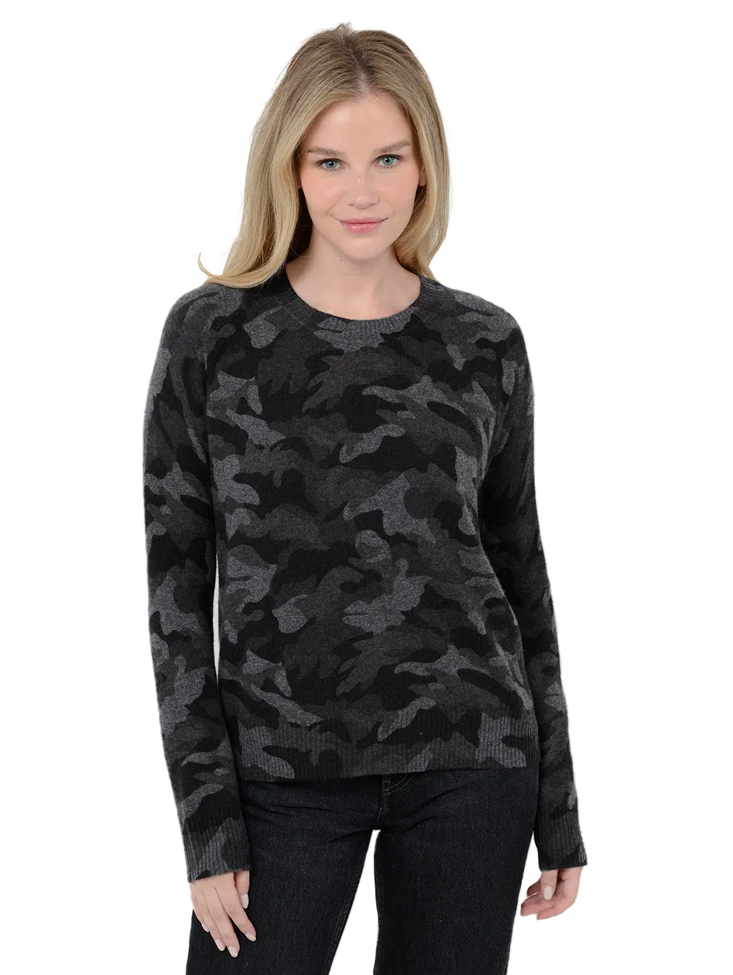 27 Miles Tasha Camo Crew Pullover Sweater