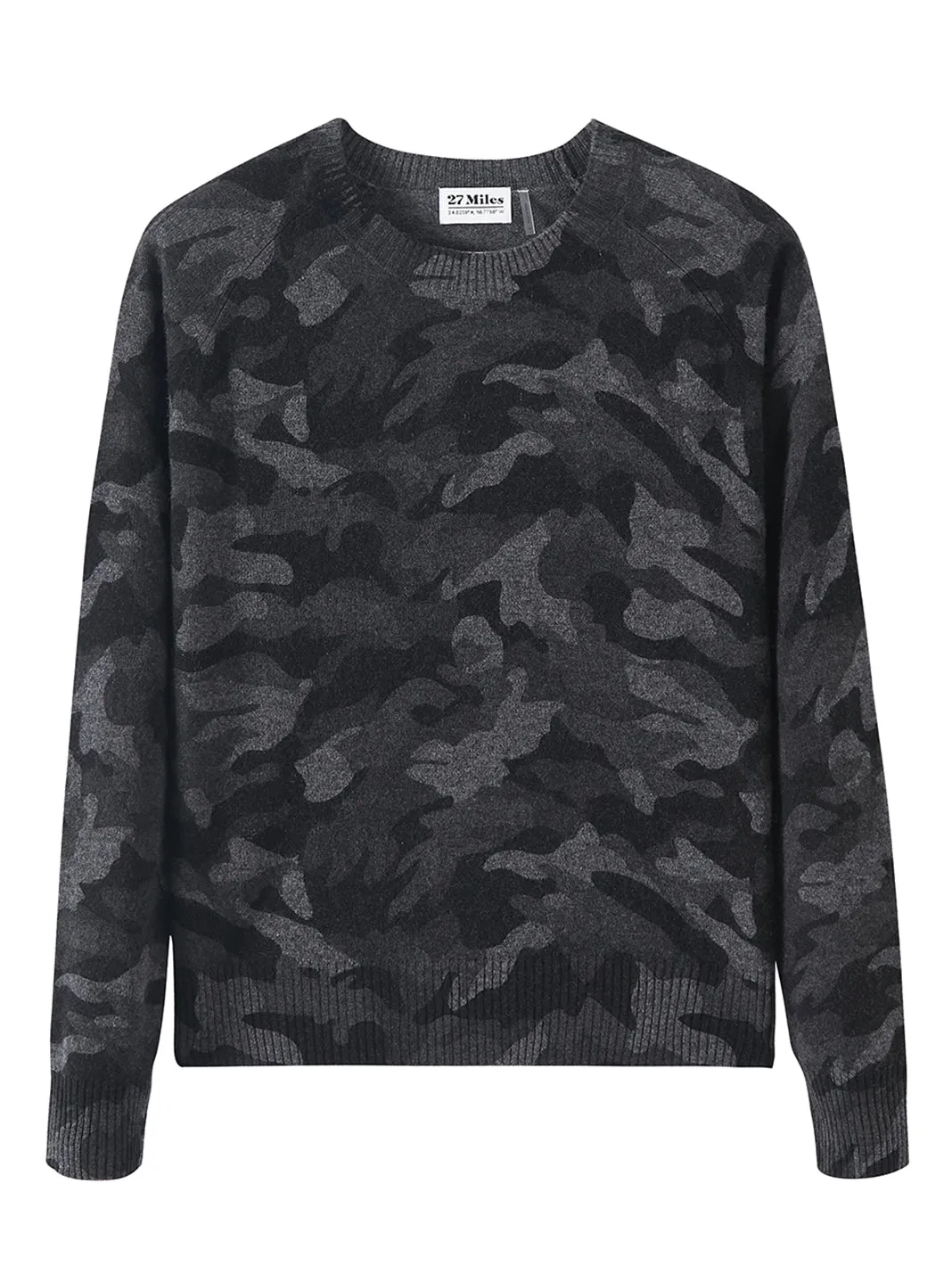 27 Miles Tasha Camo Crew Pullover Sweater