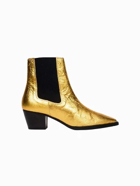 3pm Friday Rocks! Vegan Piatex Ankle Boots | Metallic Gold