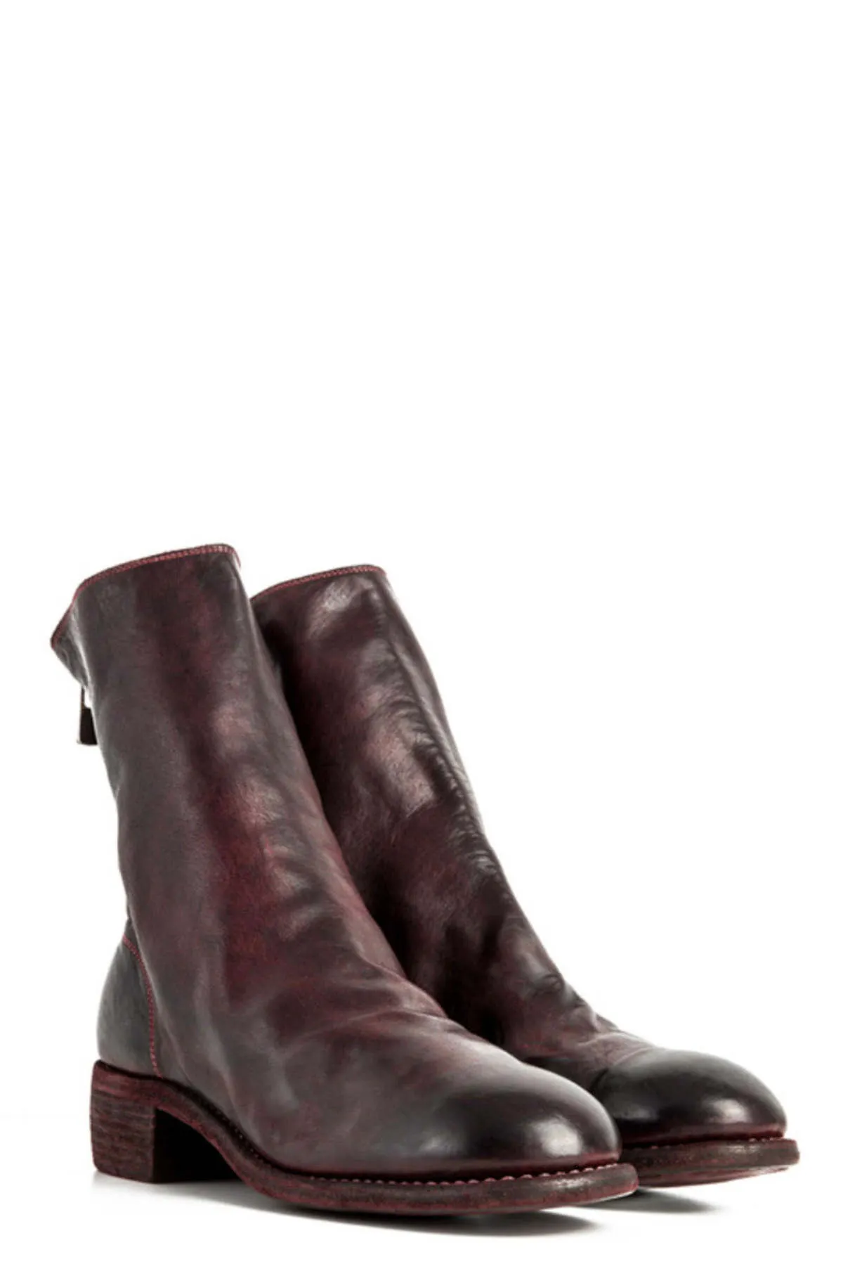 788 leather boots - Burgundy