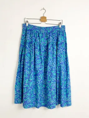 80s Floral Sketch Cotton Skirt