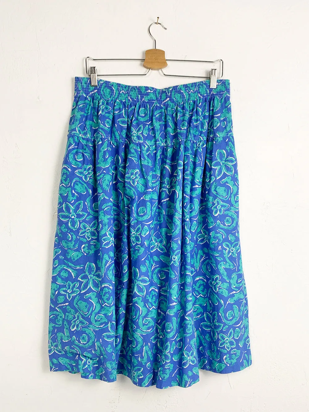 80s Floral Sketch Cotton Skirt