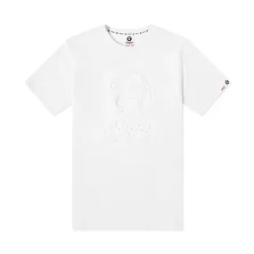 AAPE By A Bathing Ape Embossed Moon Face T-Shirt White