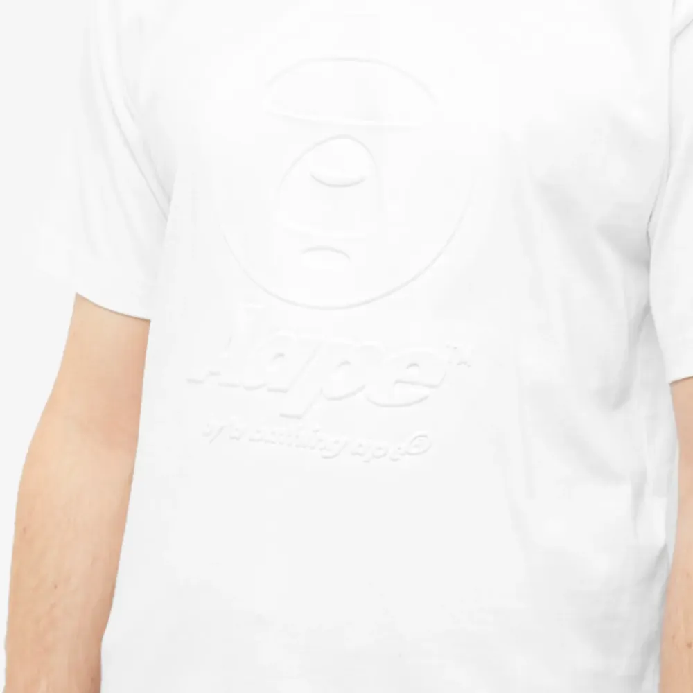 AAPE By A Bathing Ape Embossed Moon Face T-Shirt White