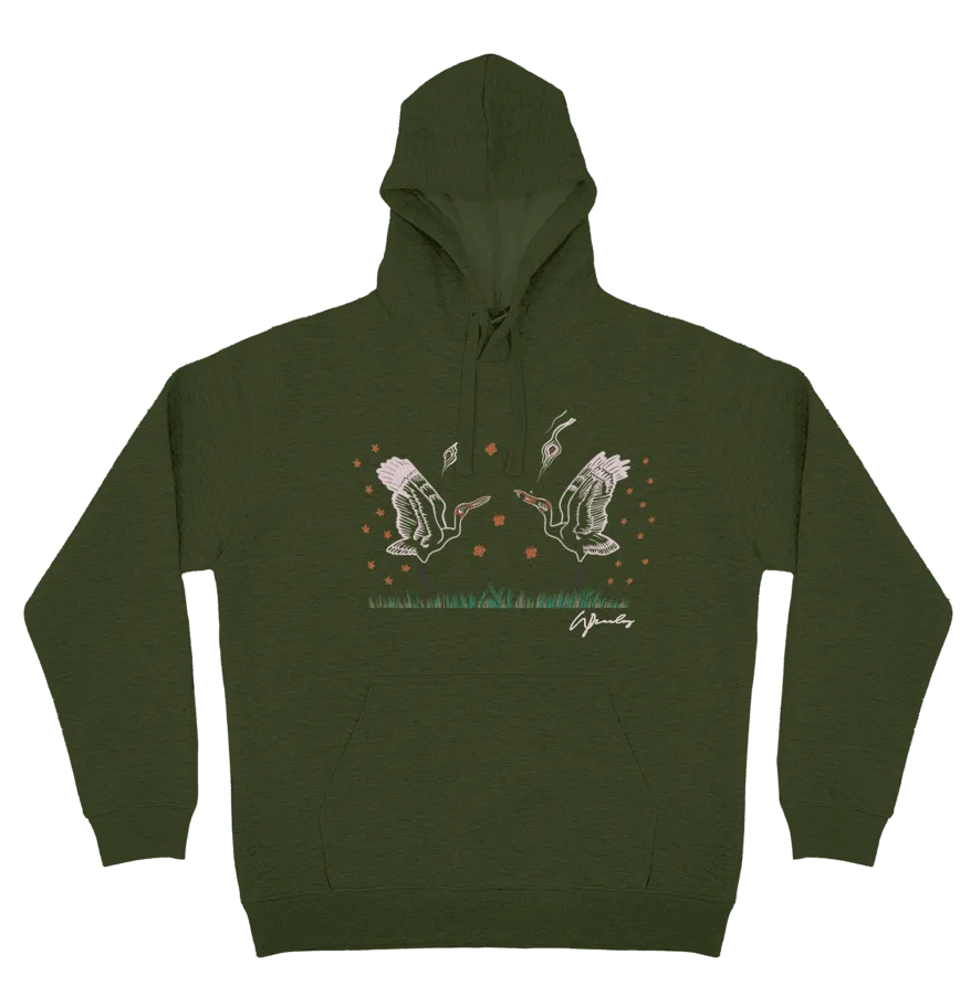 Adults Cozy Hoodie - Brolgas By Wendy Pawley