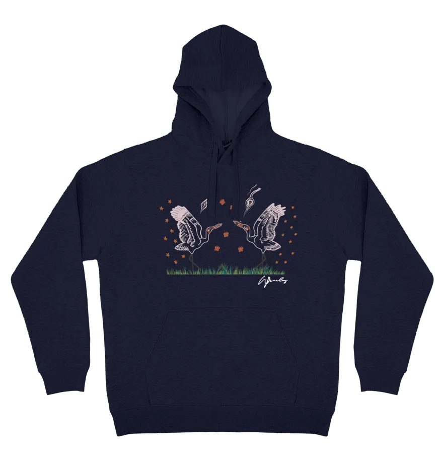 Adults Cozy Hoodie - Brolgas By Wendy Pawley