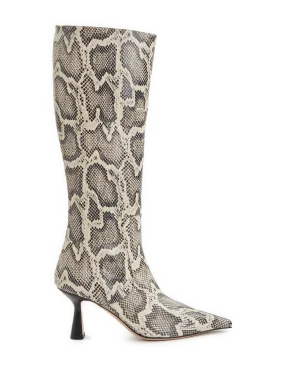 AEYDE  Printed leather boots - Beige