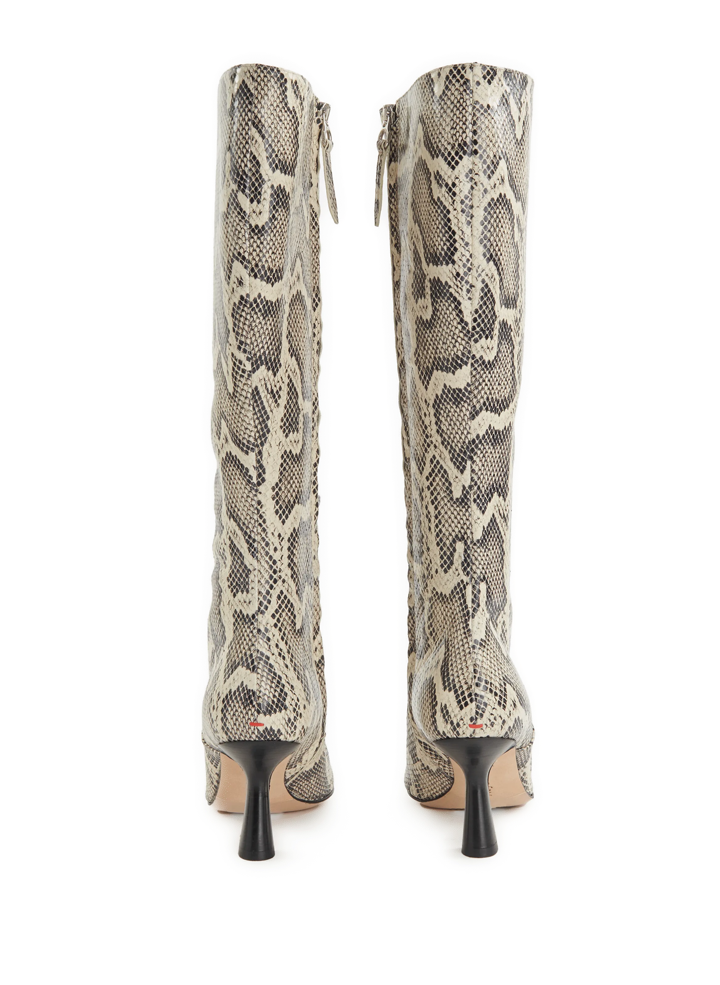 AEYDE  Printed leather boots - Beige