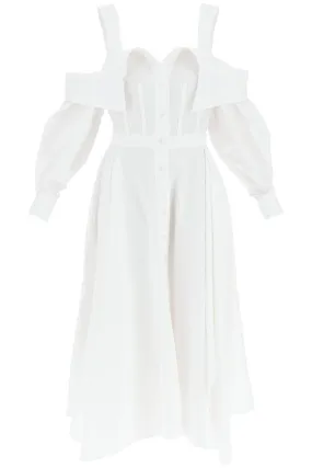 Alexander McQueen Deconstructed Belted Midi Shirt Dress