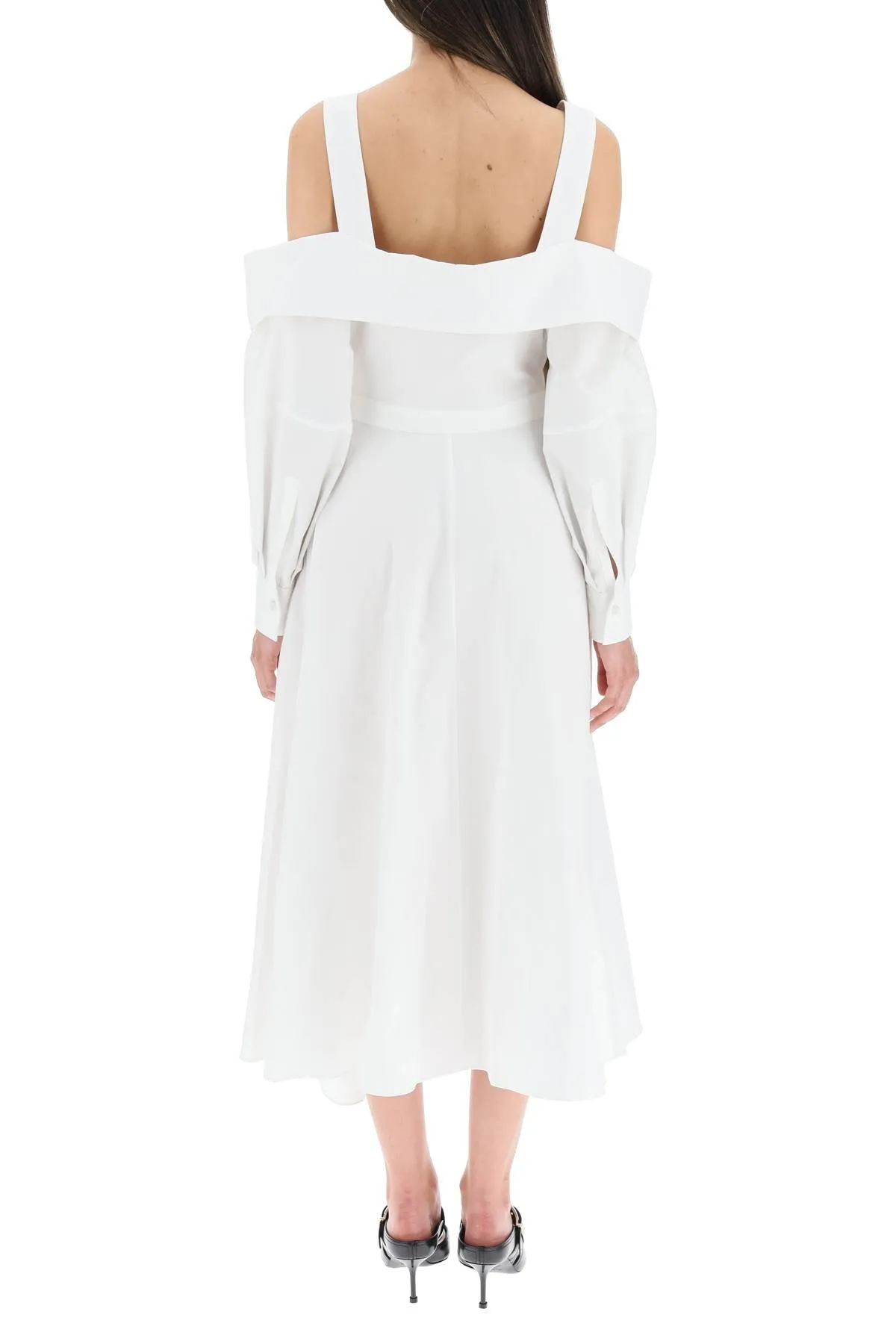 Alexander McQueen Deconstructed Belted Midi Shirt Dress