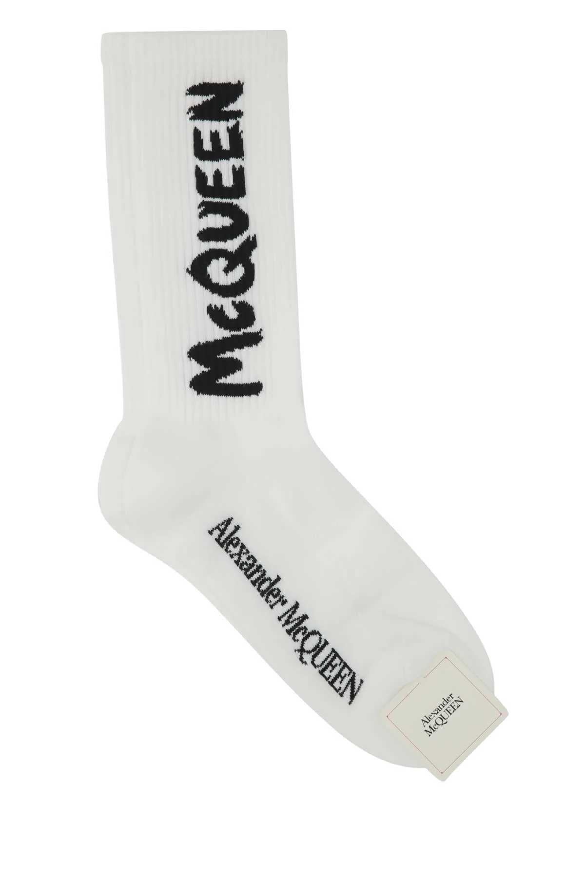 Alexander McQueen Graffiti Logo Intarsia-Knit Socks