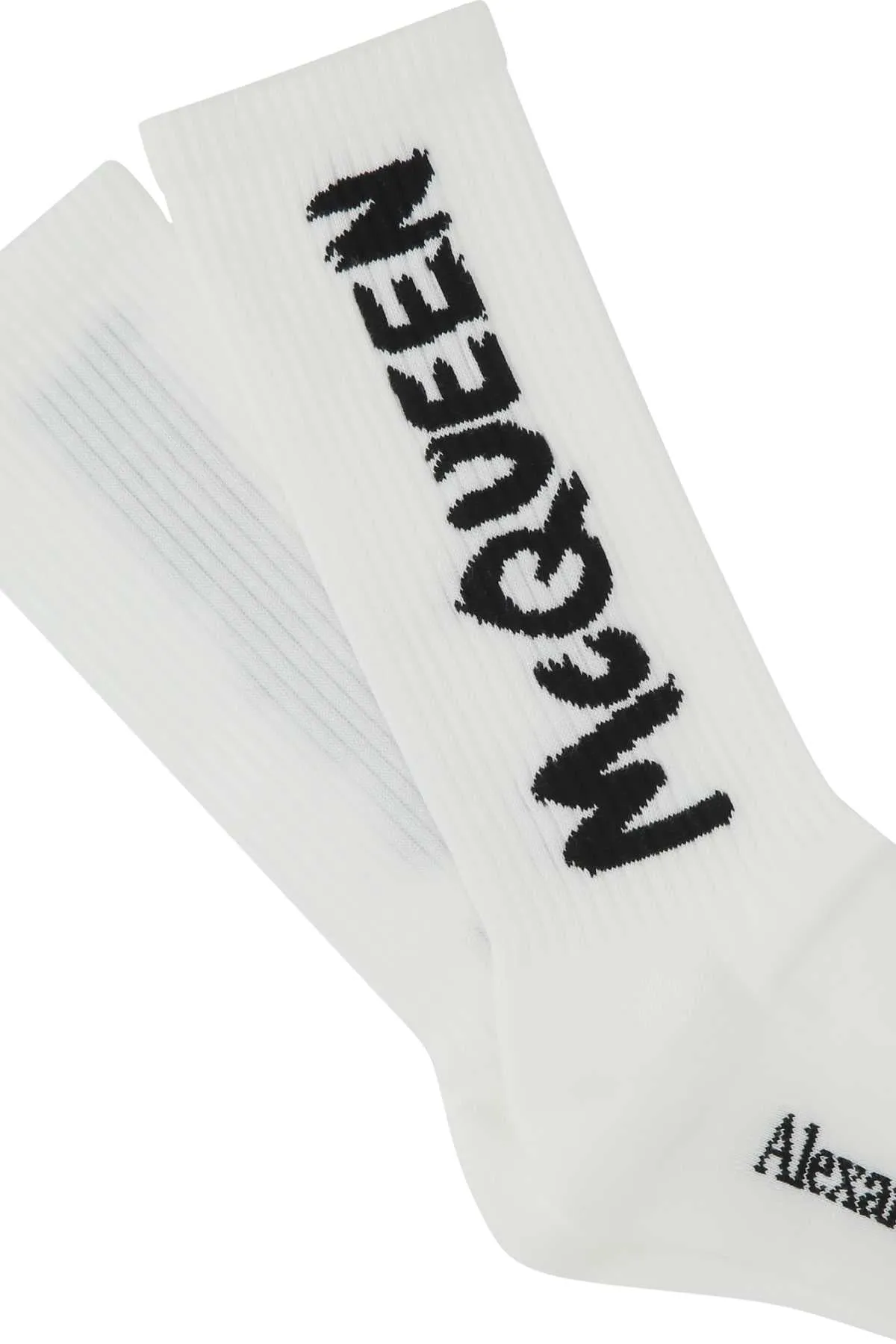 Alexander McQueen Graffiti Logo Intarsia-Knit Socks