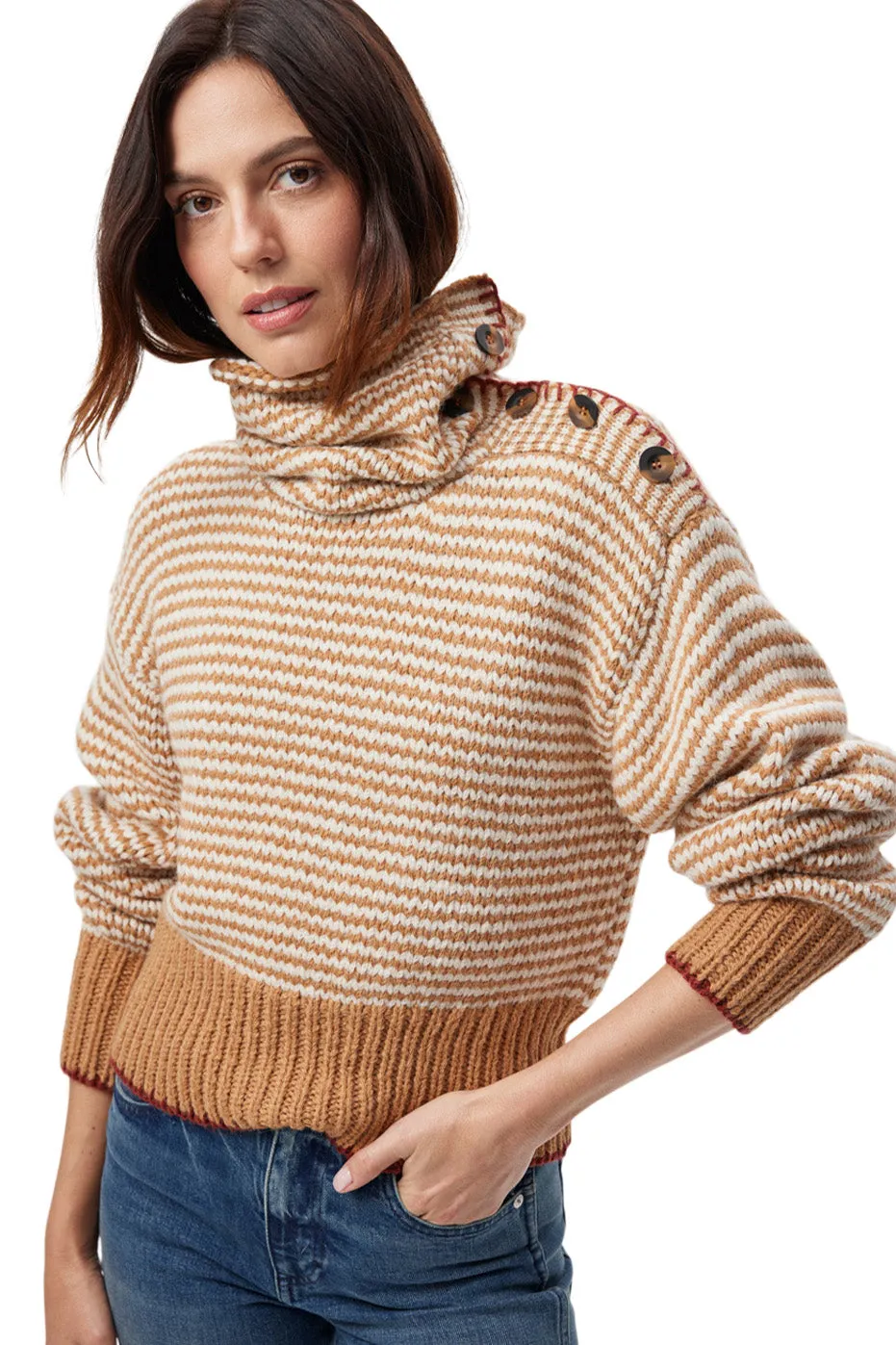 AMO Denim Stefania Sweater in Brown Sugar