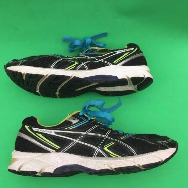 Asics gel-equation women's fashion running walking mesh black shoes size--8