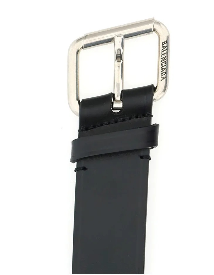 Balenciaga Logo Engraved Buckle Belt