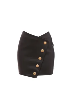 Balmain Mid Rise Wrap-Style Mini Skirt