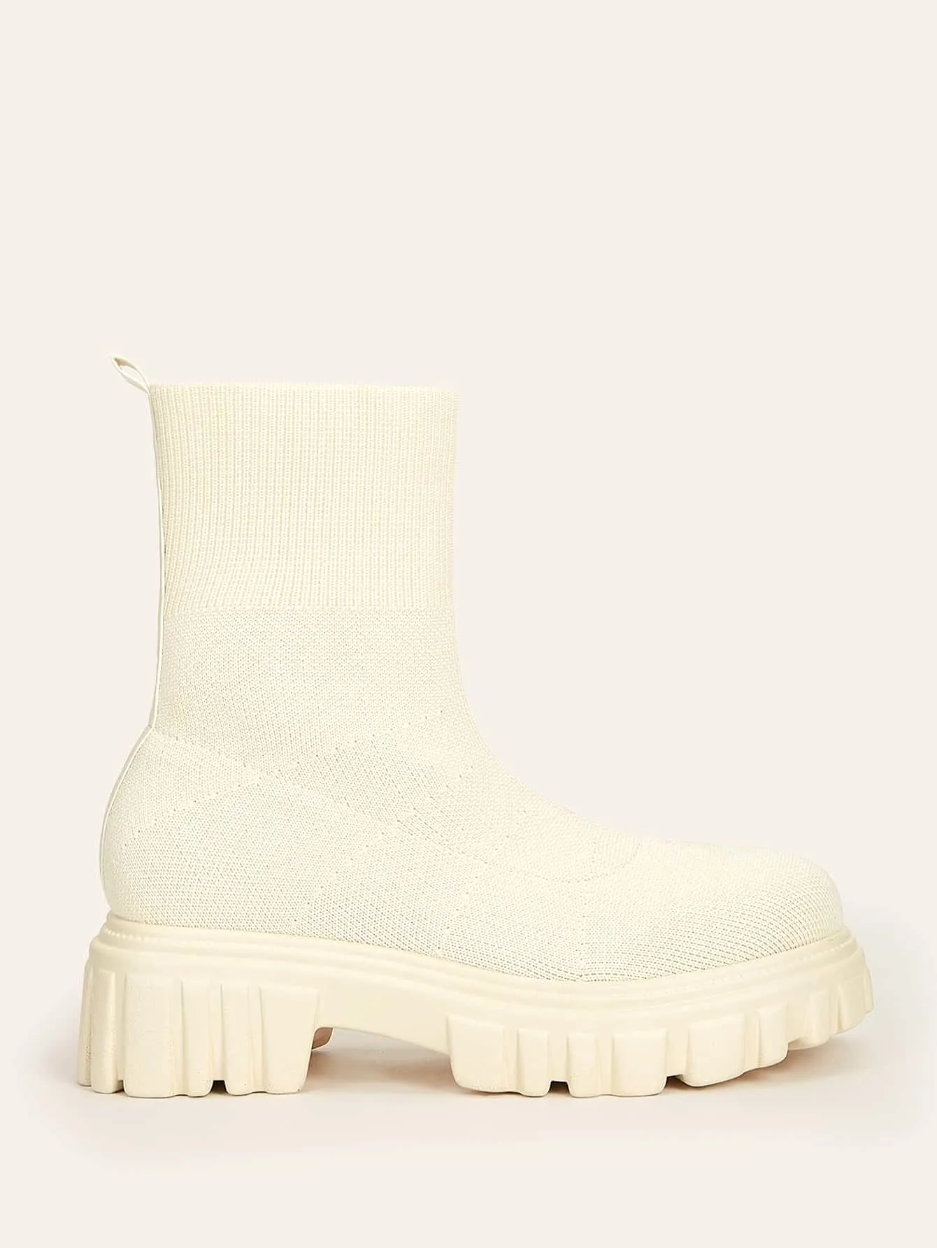 Basic Minimalist Knit Platform Sock Boots