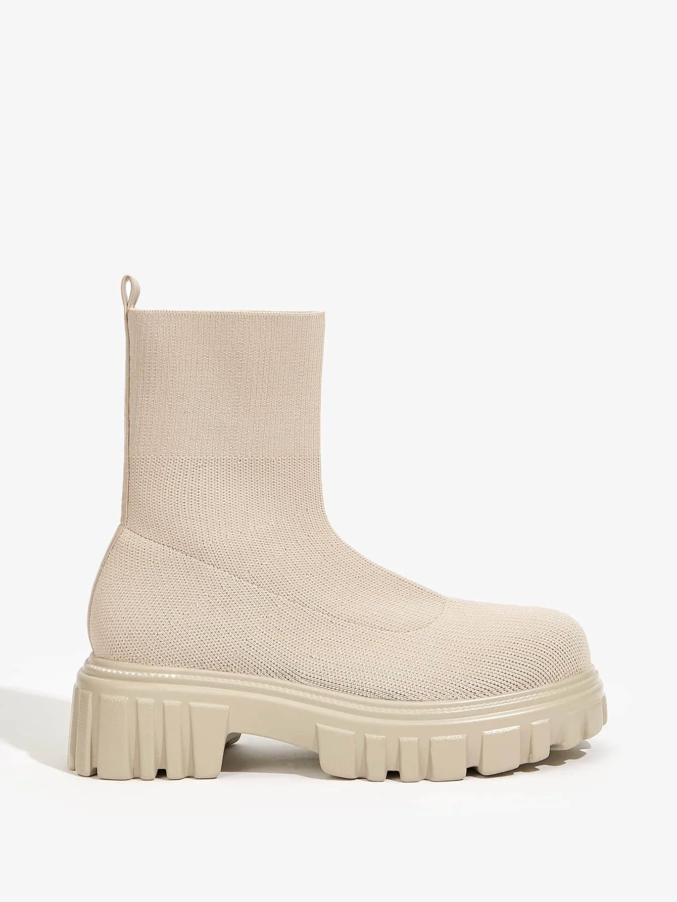 Basic Minimalist Knit Platform Sock Boots