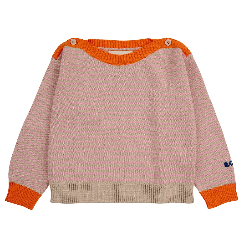 Bobo Choses Baby Knitted Sweater Pink Stripes