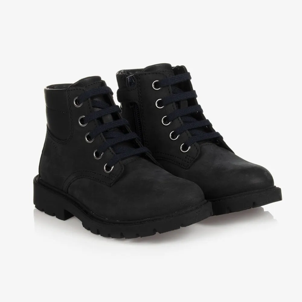 Boys Blue Leather Boots