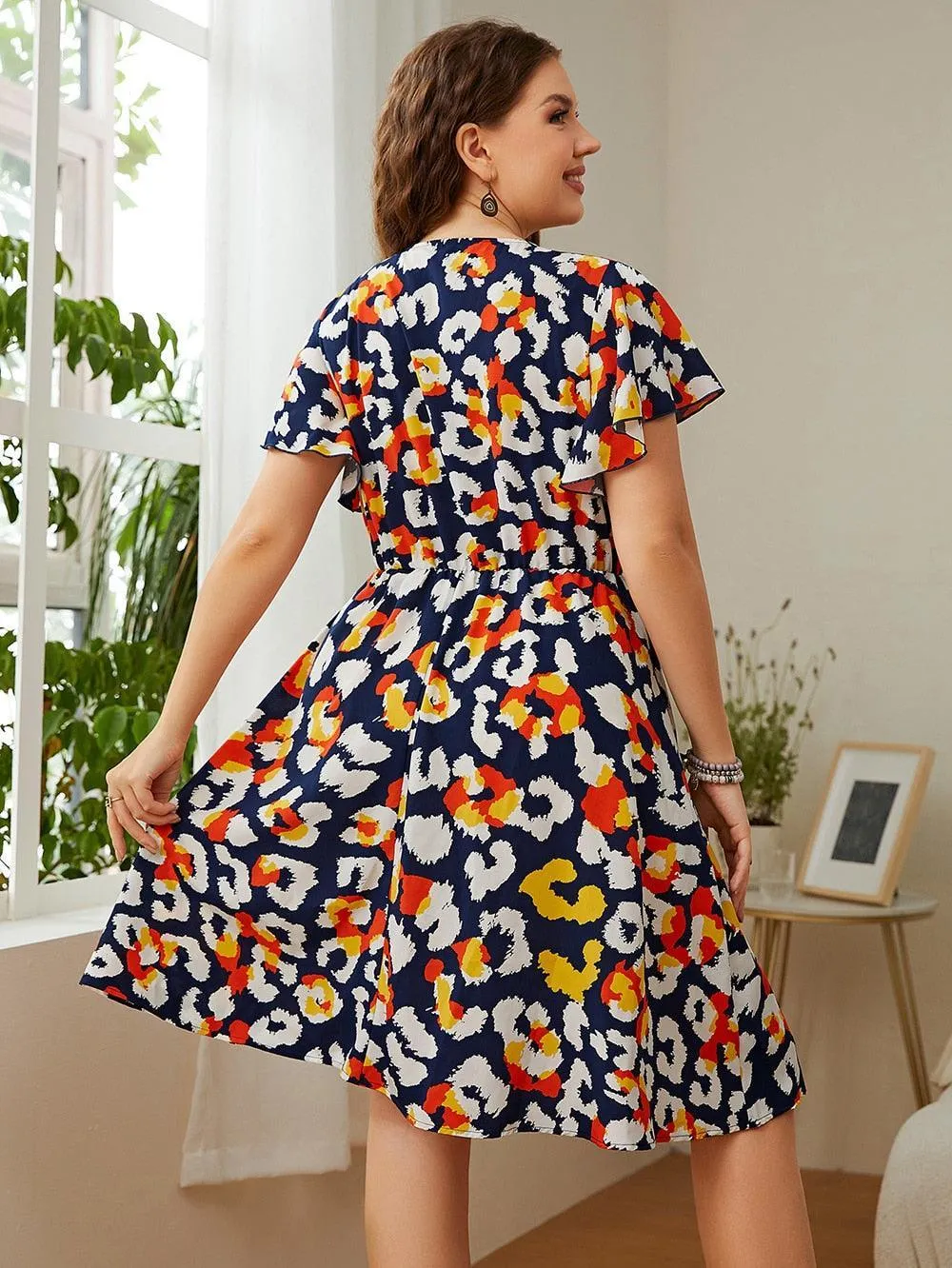 Butterfly Sleeves Plus Size Dress