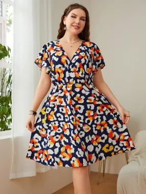 Butterfly Sleeves Plus Size Dress