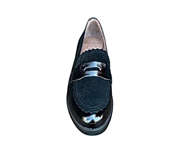 C33223 Black Patent Waterproof Platform Loafer