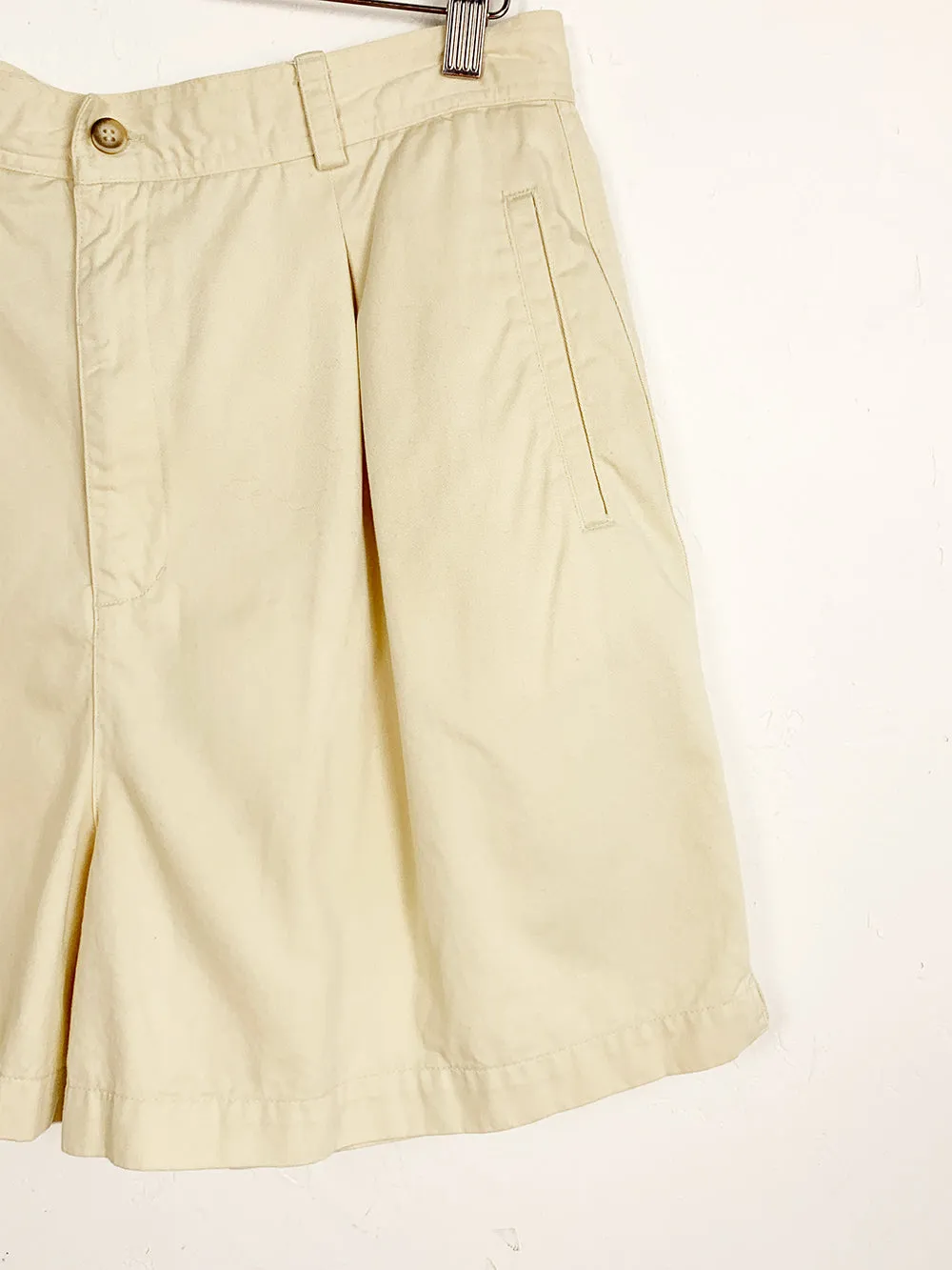 CHAUS Khaki Pleat Front Cotton Trouser Shorts