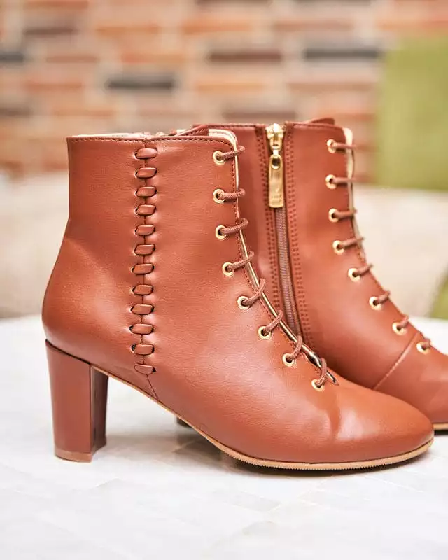 Chester Vegan Leather Lace-up Boots | Camel