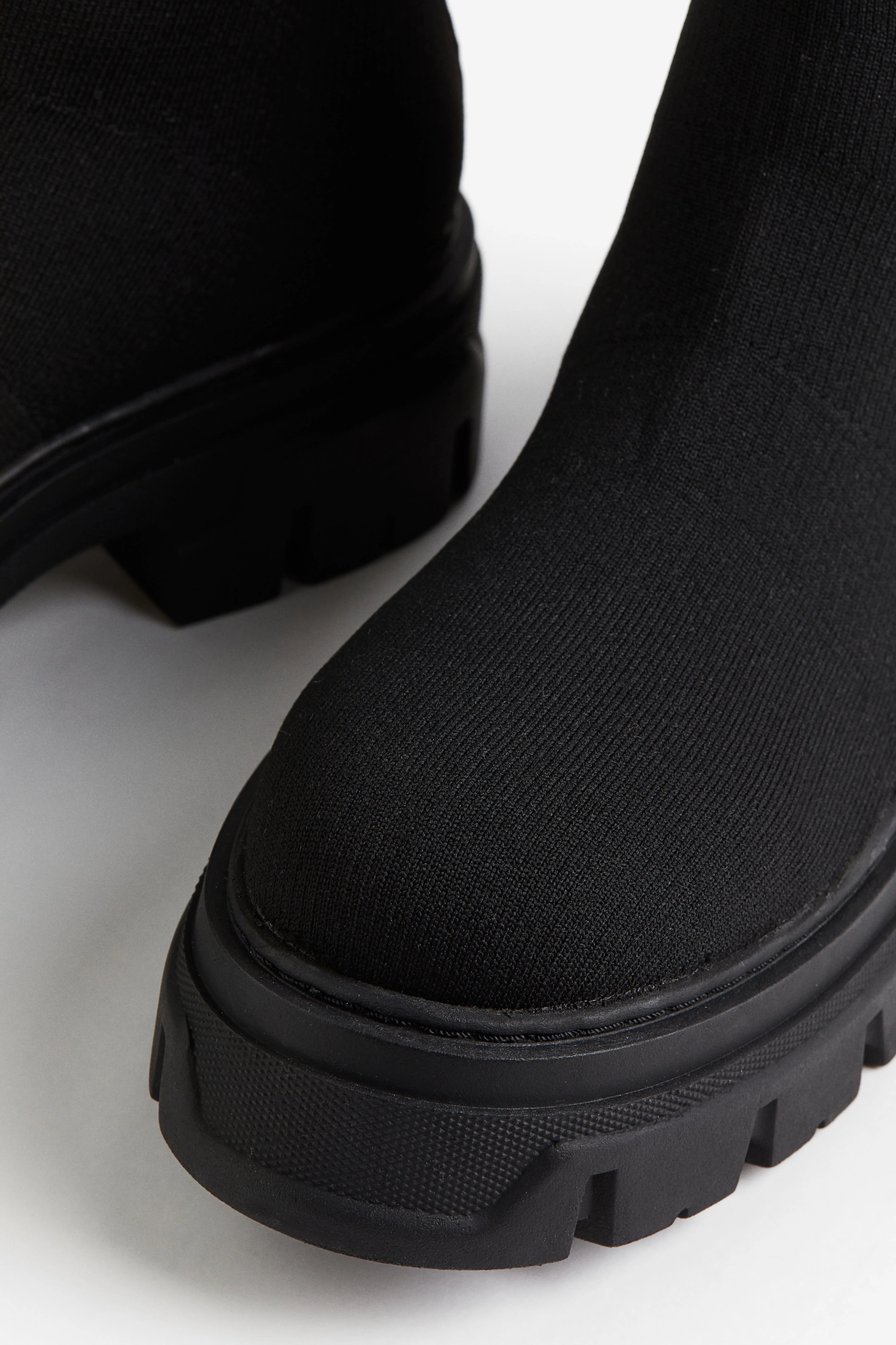 Chunky sock boots - Low heel - Black - Ladies | H&M GB