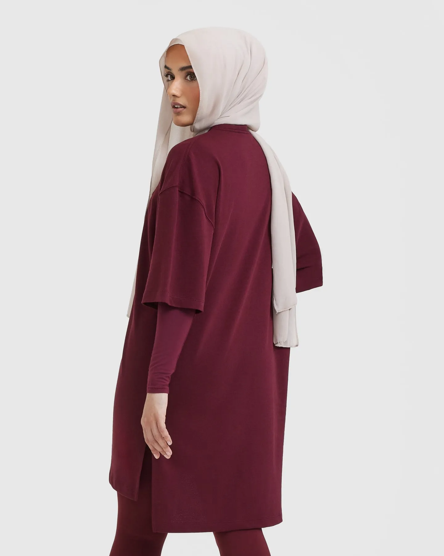 Classic Oversized Longline T-Shirt | Mulled Wine