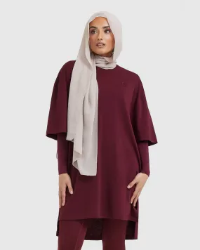 Classic Oversized Longline T-Shirt | Mulled Wine