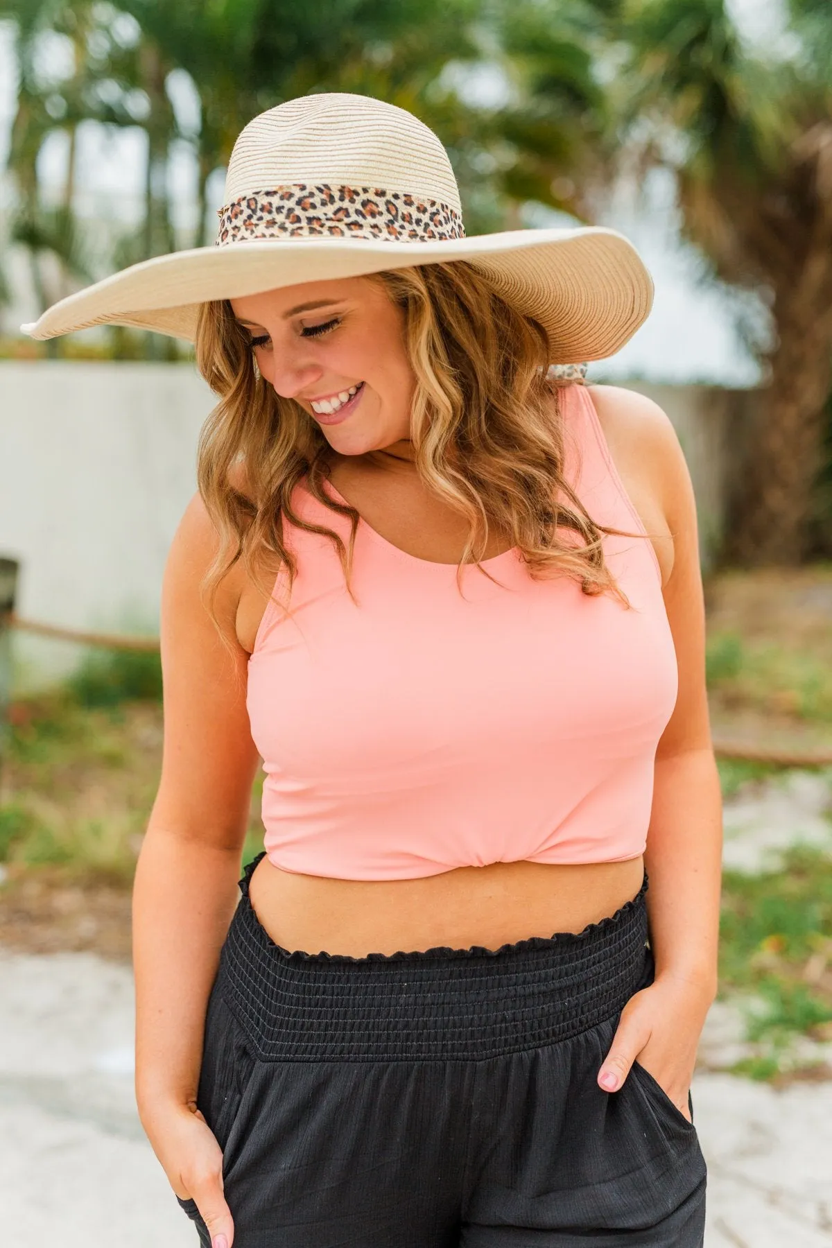 Cool For The Summer Floppy Sun Hat- Natural & Leopard