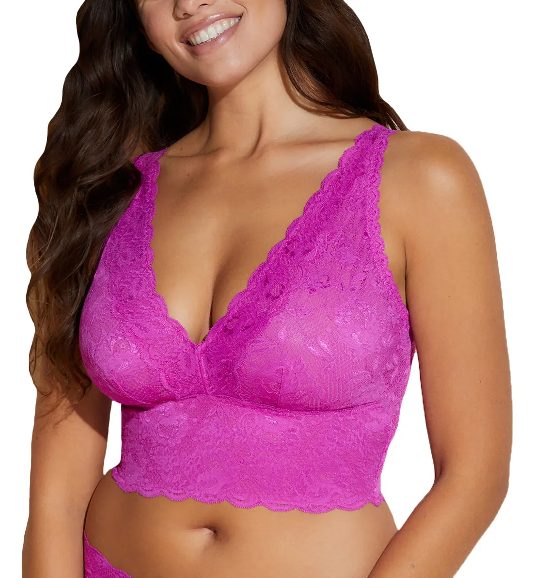 Cosabella Never Say Never CURVY Plungie Longline Bralette (NEVER1385) - Cape Fuchsia