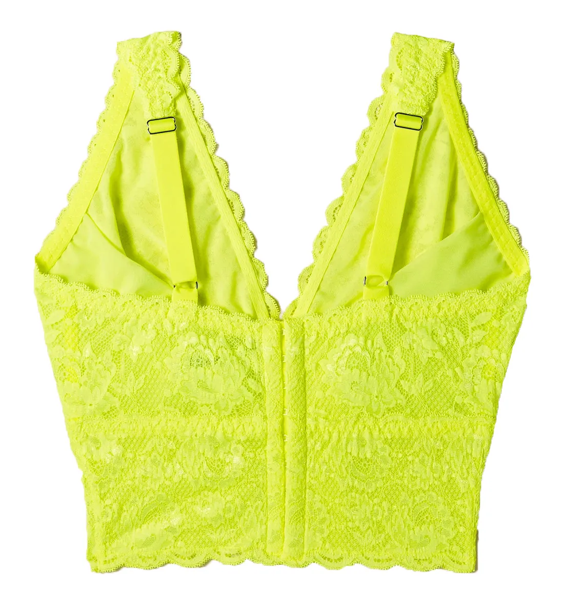 Cosabella Never Say Never CURVY Plungie Longline Bralette (NEVER1385) - Neon Yellow