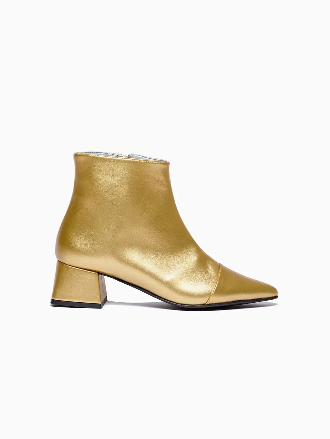 Dahlia Vegan Apple Leather Ankle Boots | Gold