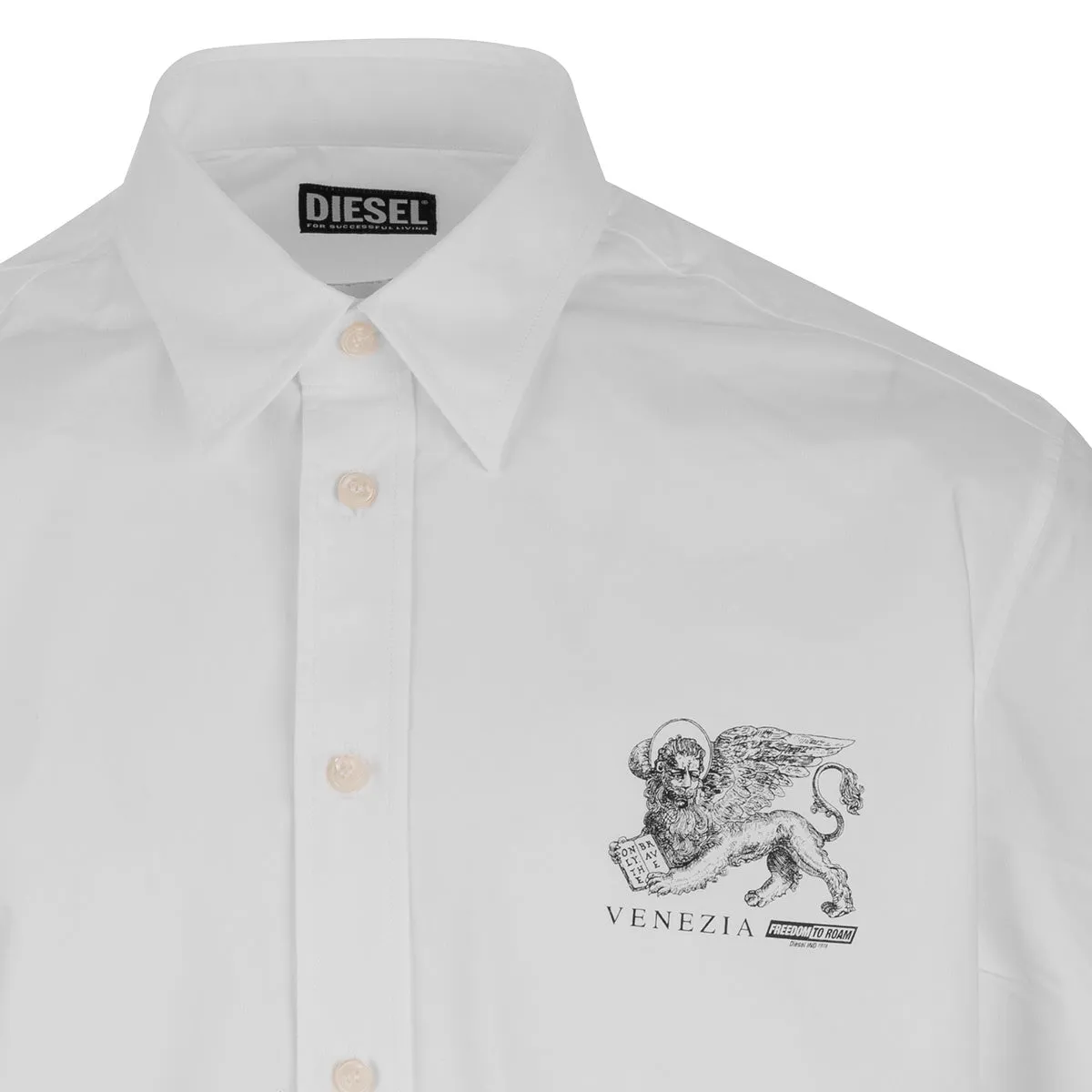 Diesel Logo Printed Short-Sleeved Buttoned Shirt