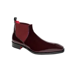 Emilio Franco Leonardo Men's Shoes Burgundy Patent Leather Boots (EF1067)