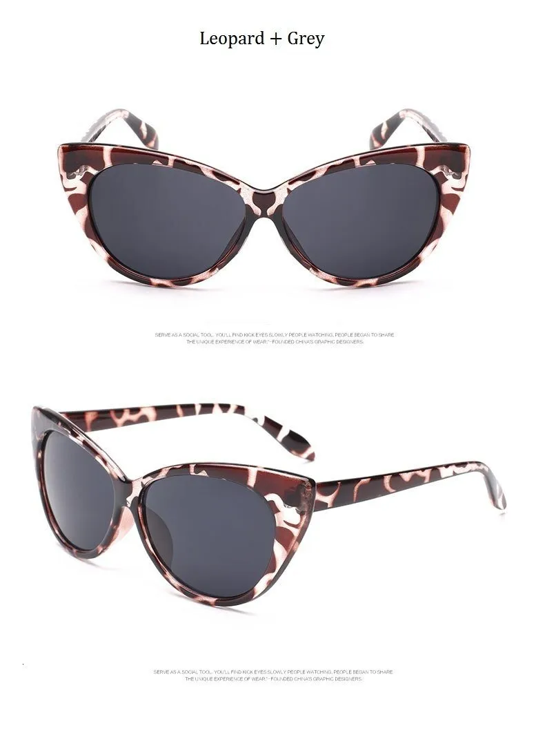 Famous Ladies Designer Retro Fashion Cat Eye Sunglasses for Women