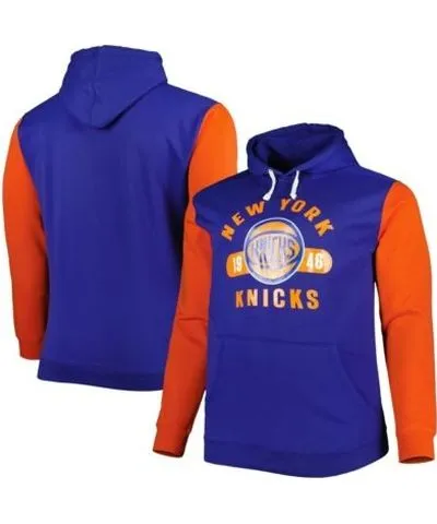 Fanatics Men's NBA Fanatics Blue/Orange New York Knicks Big & Tall Bold Attack Pullover Hoodie