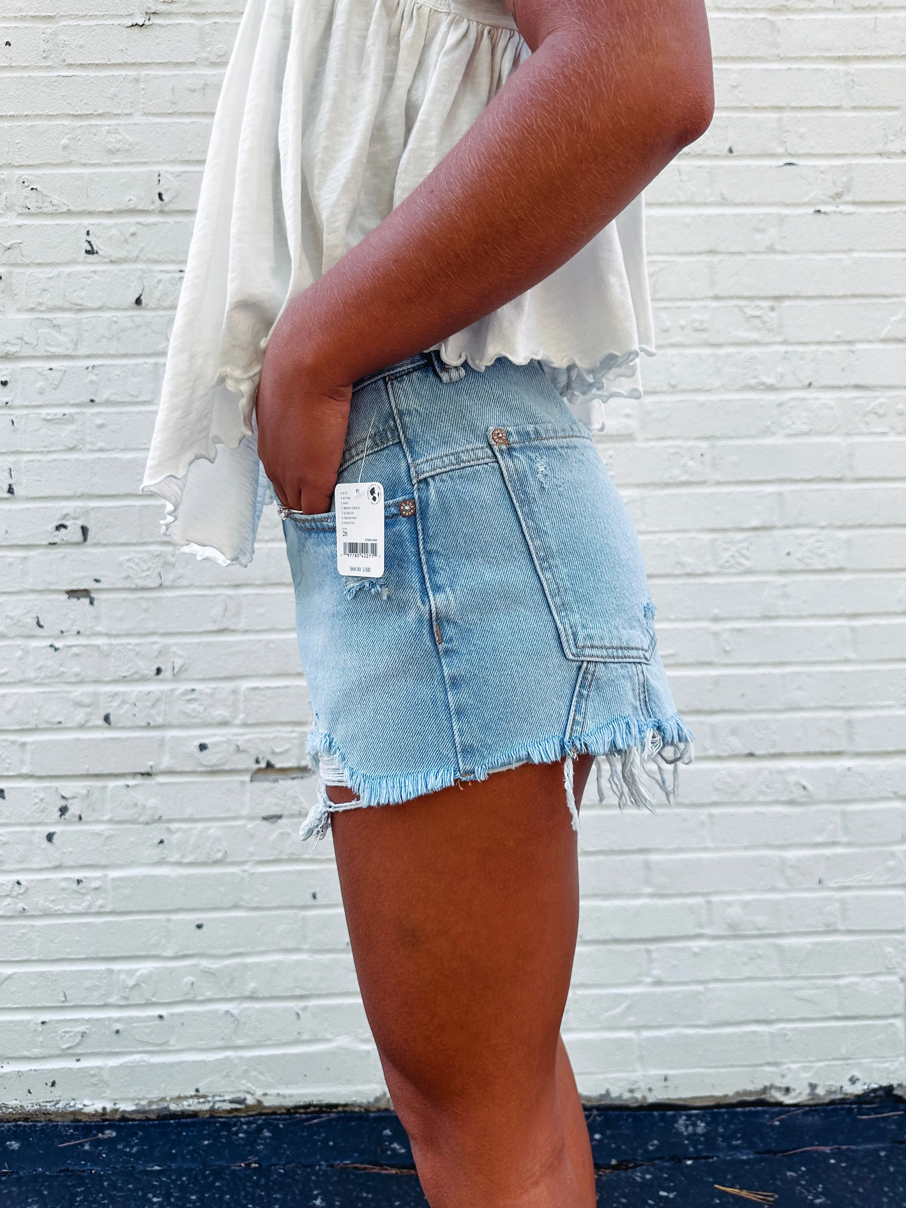 Free People Now Or Never Denim Short