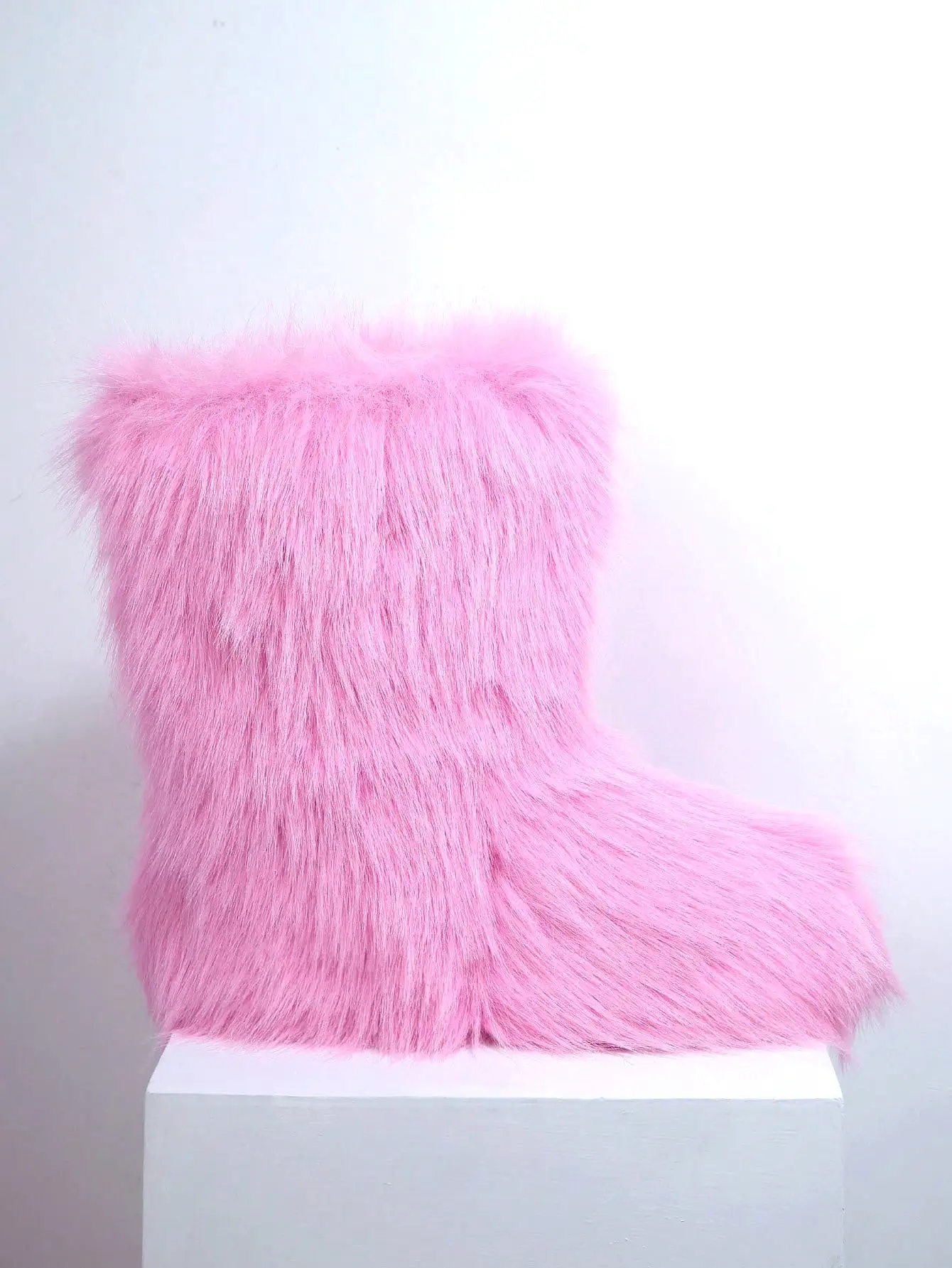 Fuzzy Slip On Boots