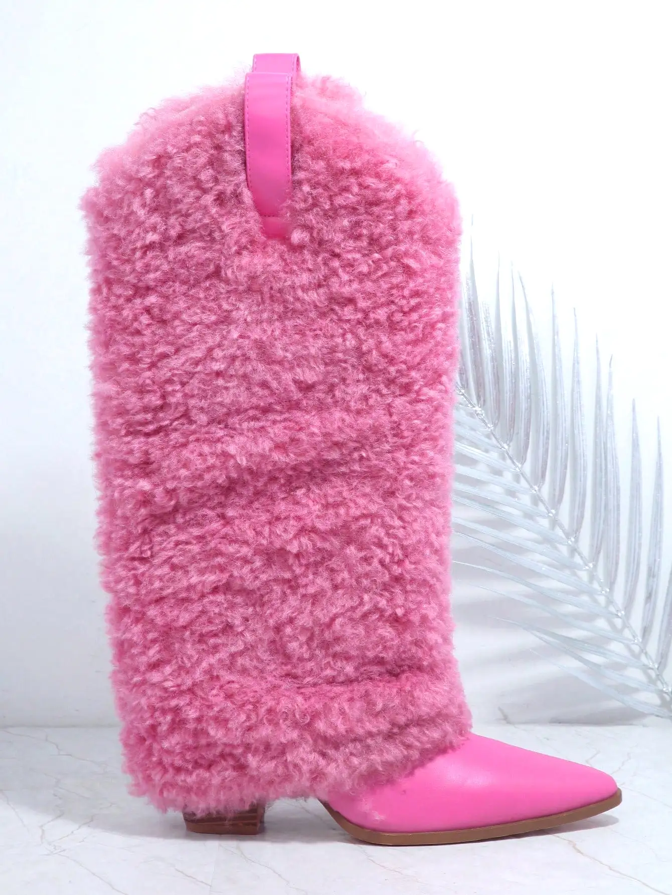 Fuzzy Slip On Boots