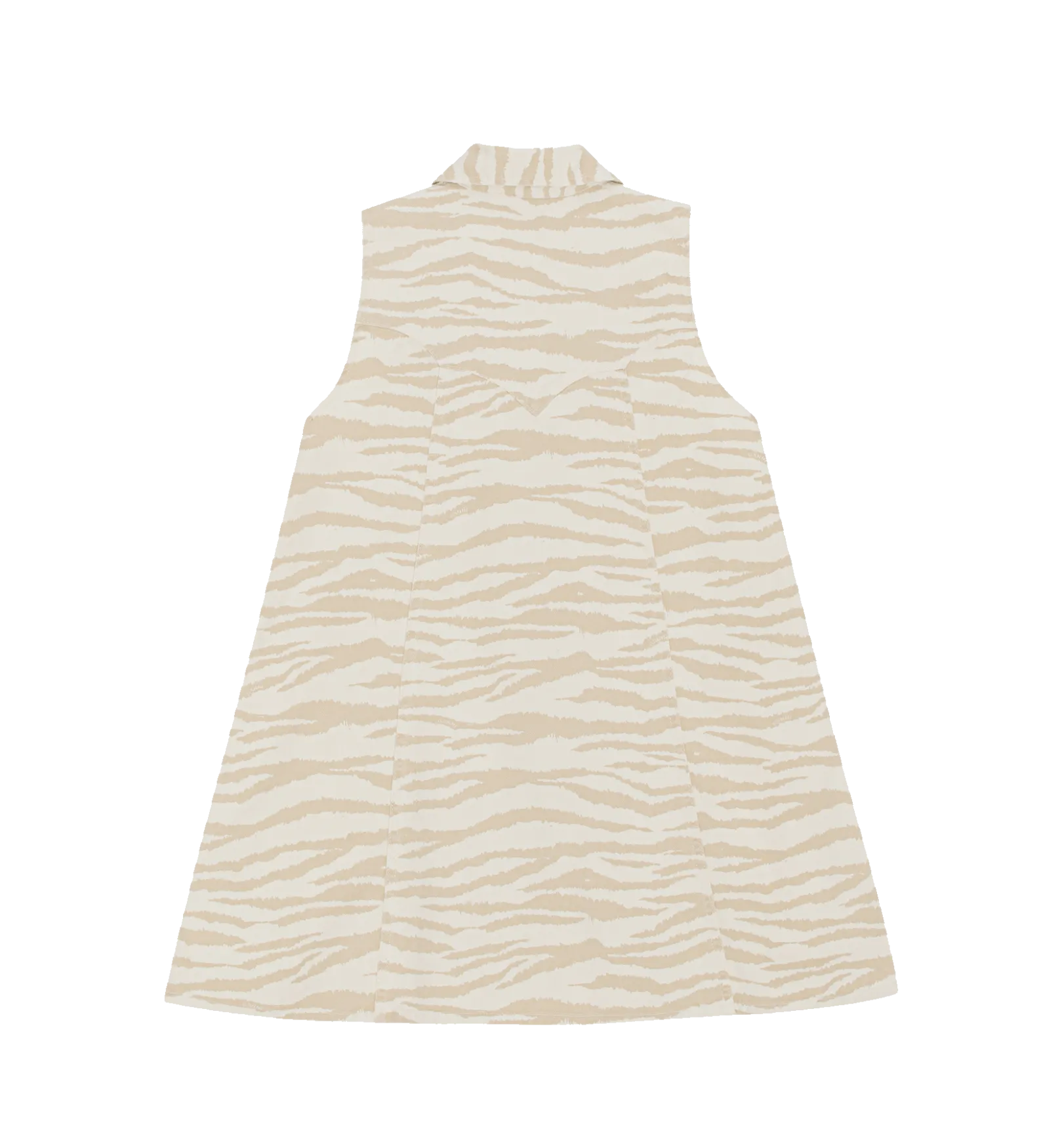 Ganni Khaki Zebra Denim Mini Dress