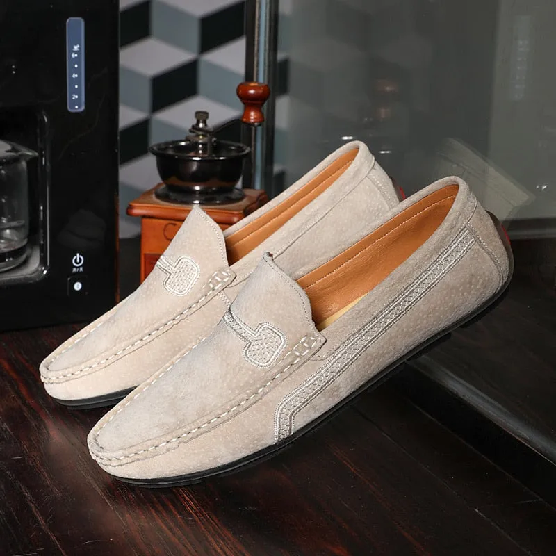 Genuine Leather Formal Business Casual Green Orange Moccasin Sneakers Flats