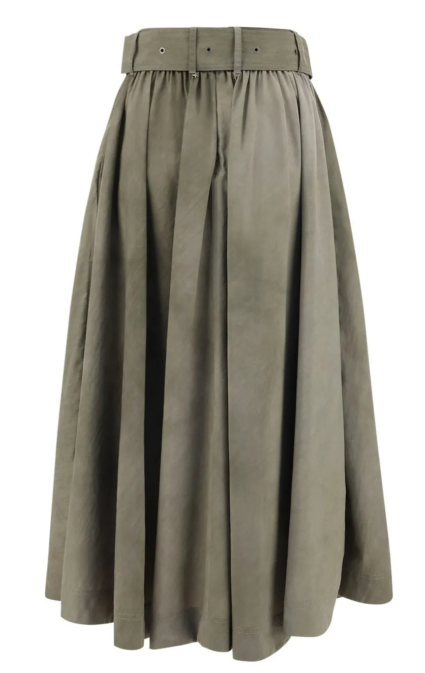 Golden Goose Deluxe Brand Estella Belted Flared Midi Skirt