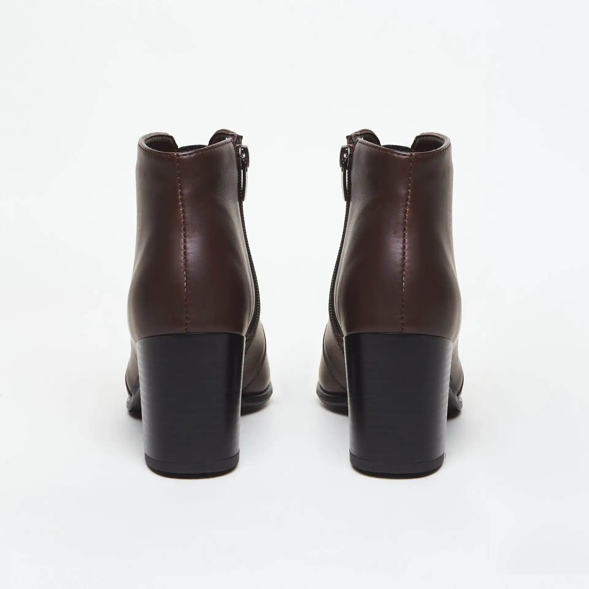 Hana Vegan Leather Heeled Ankle Boots | Chocolate