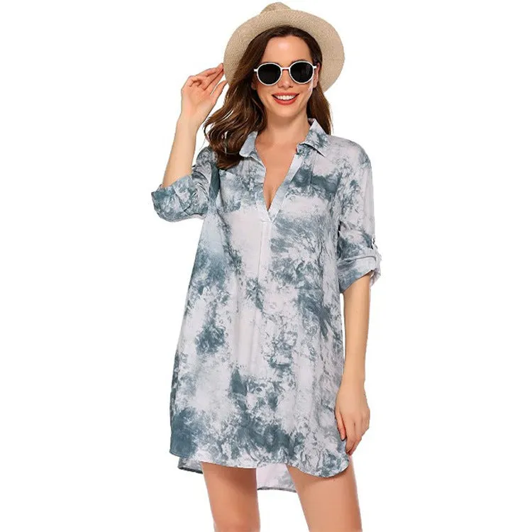 Haute Edition Women's Pullover Swim Beachwear Cover up Tunic Dress